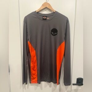 Harley-Davidson Charcoal and Orange Long Sleeve Tee